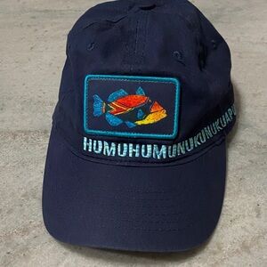Crazy Shirts Humu Kalakoa - Navy Twill hawaiian embroidered Hat